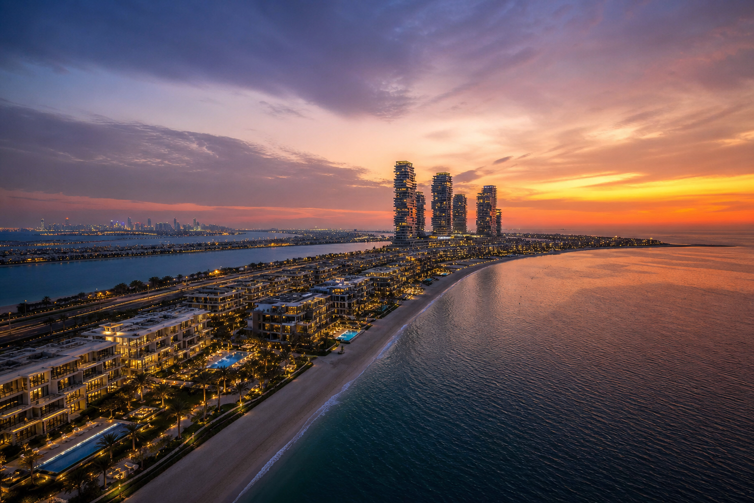 Dubai coastline and Palm Jebel Ali development area