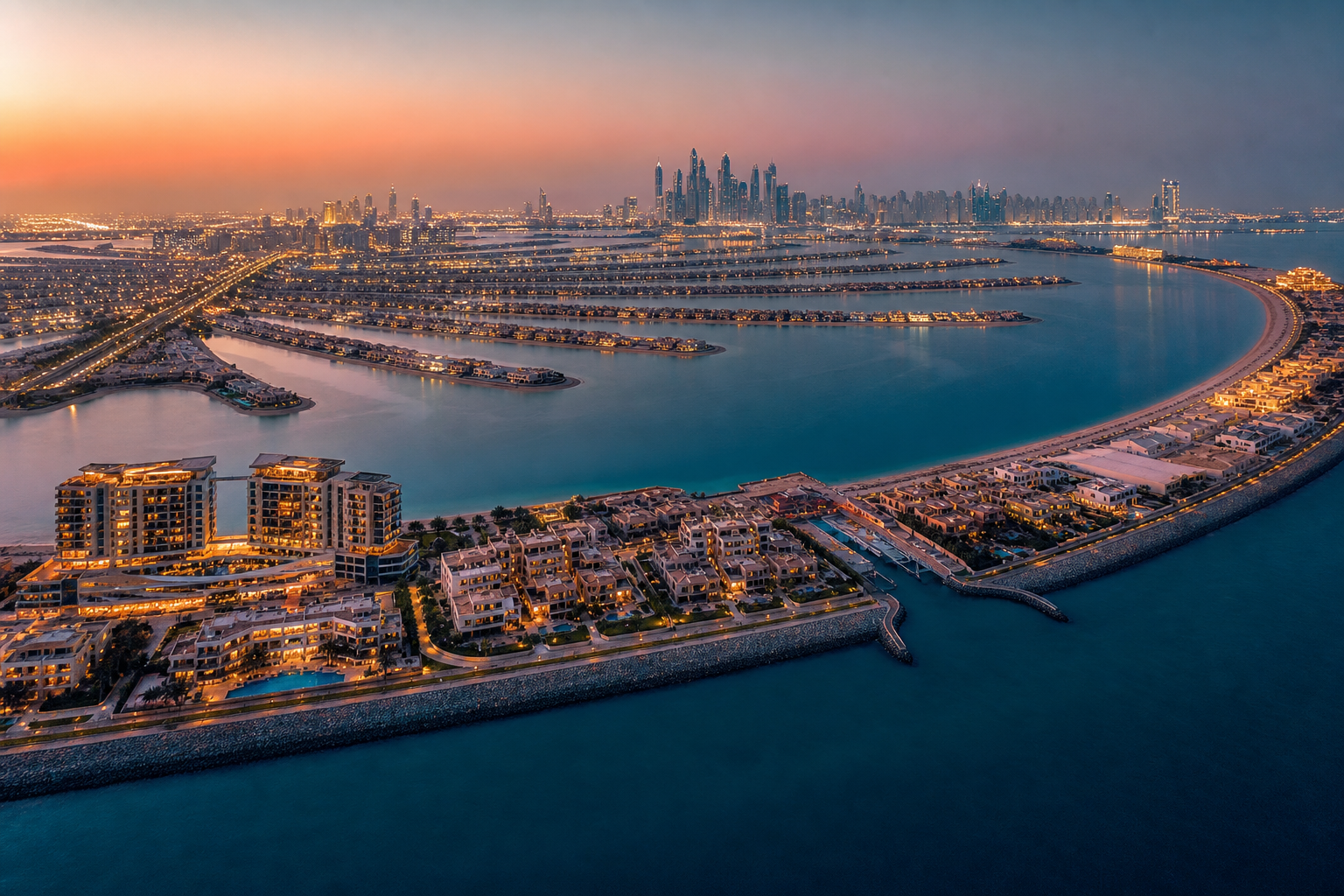 Palm Jumeirah waterfront residences and coastline